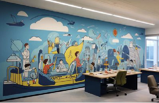 夏邑办公室墙绘的特点。