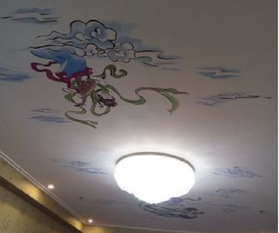 夏邑如何快速绘制天花板上的手绘墙？