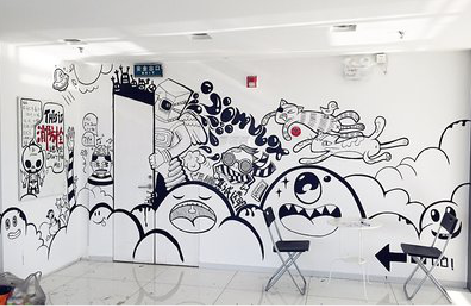 夏邑手绘墙并非传统涂鸦。